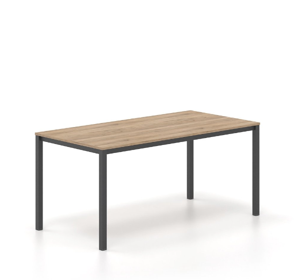 Γραφείο εργασίας Dromeas σειράς Tetra διάστασης 160X80Χ73Η με σκελετό σε απόxρωση μαύρο και επιφάνεια σε απόχρωση καρυδιά