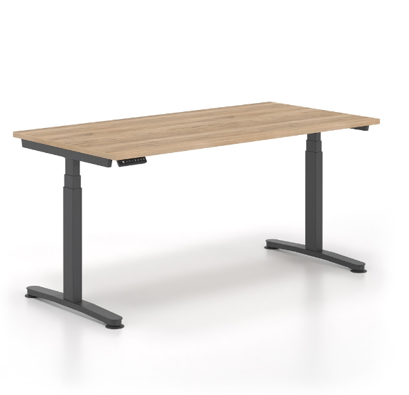 Ηλεκτρικά Ρυθμιζόμενο Γραφείο Εργασίας Alma HT διάστασης 180×90Χ65-129Η με σκελετό σε απόχρωση μαύρο και επιφάνεια σε απόχρωση καρυδιά