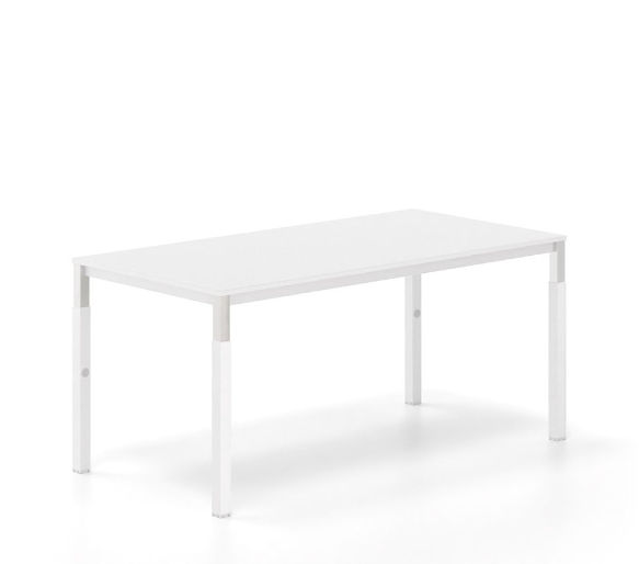 Γραφείο εργασίας ρυθμιζόμενου ύψους Dromeas σειράς Tetra διάστασης 160Χ80Χ65-85Η με σκελετό σε απόxρωση υπόλευκο και επιφάνεια σε απόχρωση υπόλευκο