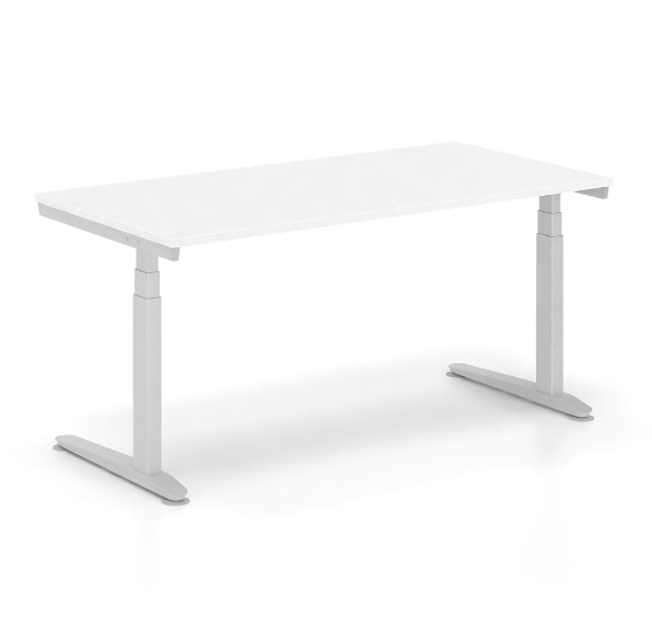 Ηλεκτρικά Ρυθμιζόμενο Γραφείο Εργασίας με Bluetooth σειράς Alma HC διάστασης 160Χ80Χ65-129Η με σκελετό σε απόχρωση γκρι και επιφάνεια σε απόχρωση υπόλευκο