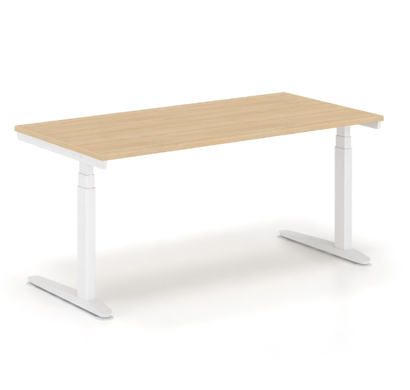 Ηλεκτρικά Ρυθμιζόμενο Γραφείο Εργασίας Alma HC διάστασης 180×80Χ65-129Η με σκελετό σε απόχρωση λευκό και επιφάνεια σε απόχρωση φυσικό δρύς