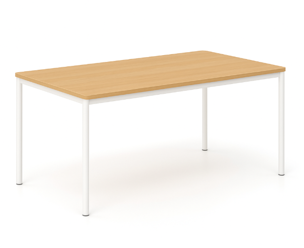 Γραφείο εργασίας Dromeas σειράς Slim διάστασης 200Χ90Χ73Η με επιφάνεια Οξιά και Υπόλευκο Σκελετό