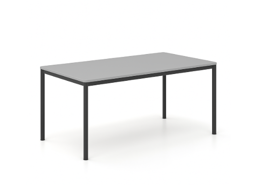 Γραφείο εργασίας Dromeas σειράς Slim διάστασης 100Χ80Χ73Η με Γκρι επιφάνεια και Μαύρο Σκελετό