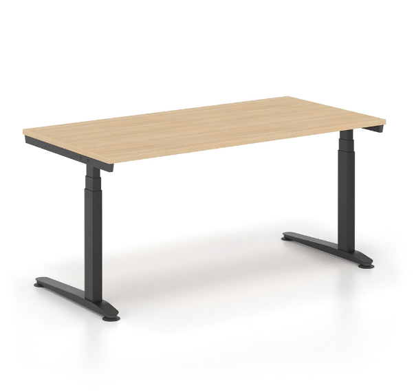Ηλεκτρικά Ρυθμιζόμενο Γραφείο Εργασίας με Bluetooth σειράς Alma HC διάστασης 180Χ80Χ65-129Η με σκελετό σε απόχρωση μαύρο και επιφάνεια σε απόχρωση φυσικό δρύς