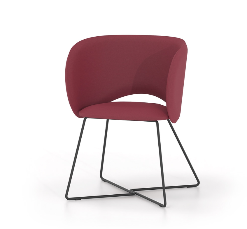 Κάθισμα επισκέπτη Dromeas Forma με επένδυση ύφασμα και βαμμένο σκελετό διάστασης 54Χ60Χ78Η