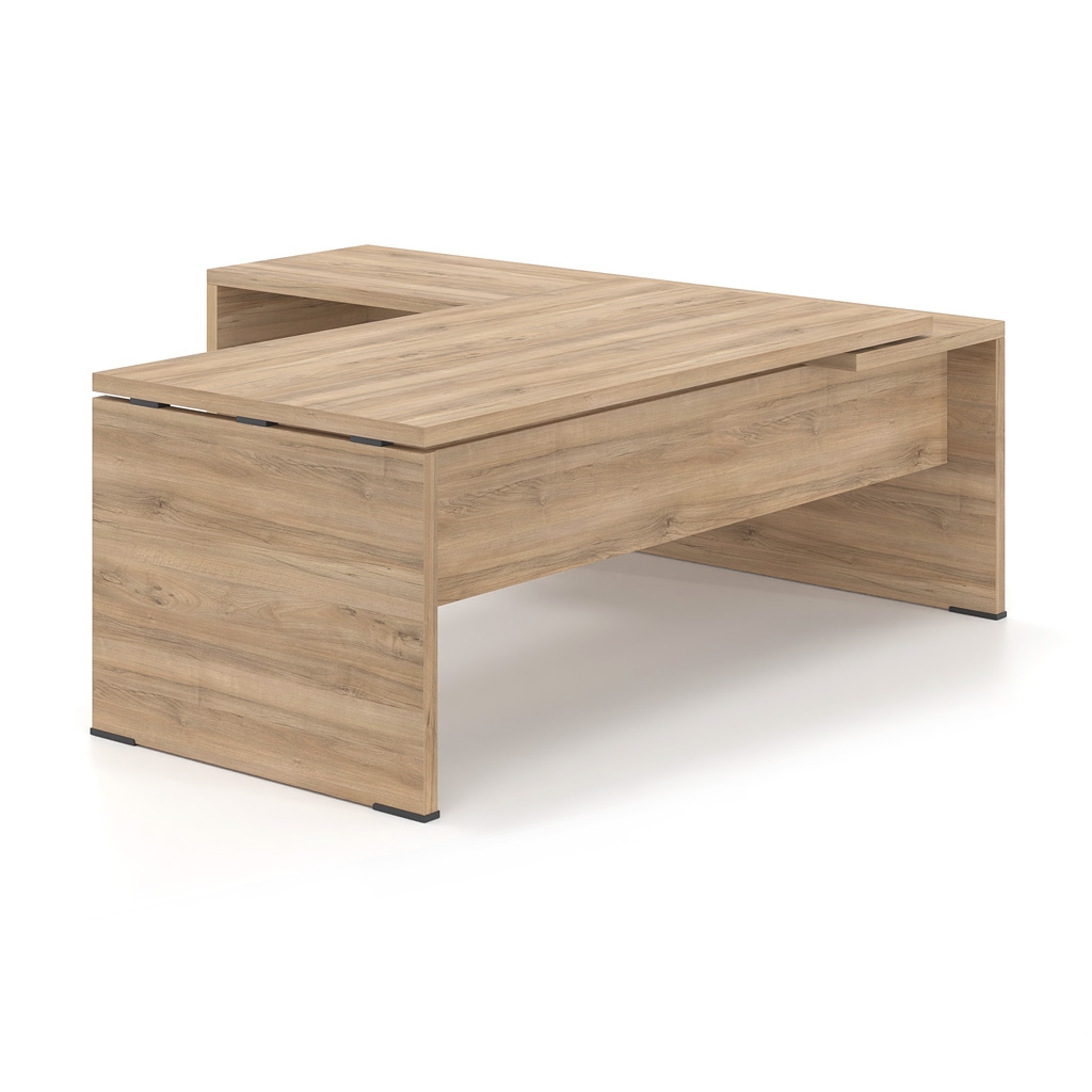 Γραφείο Διευθυντικό Dromeas σειράς Lysis Plus με προέκταση ανοιχτή και μετώπη μελαμίνης