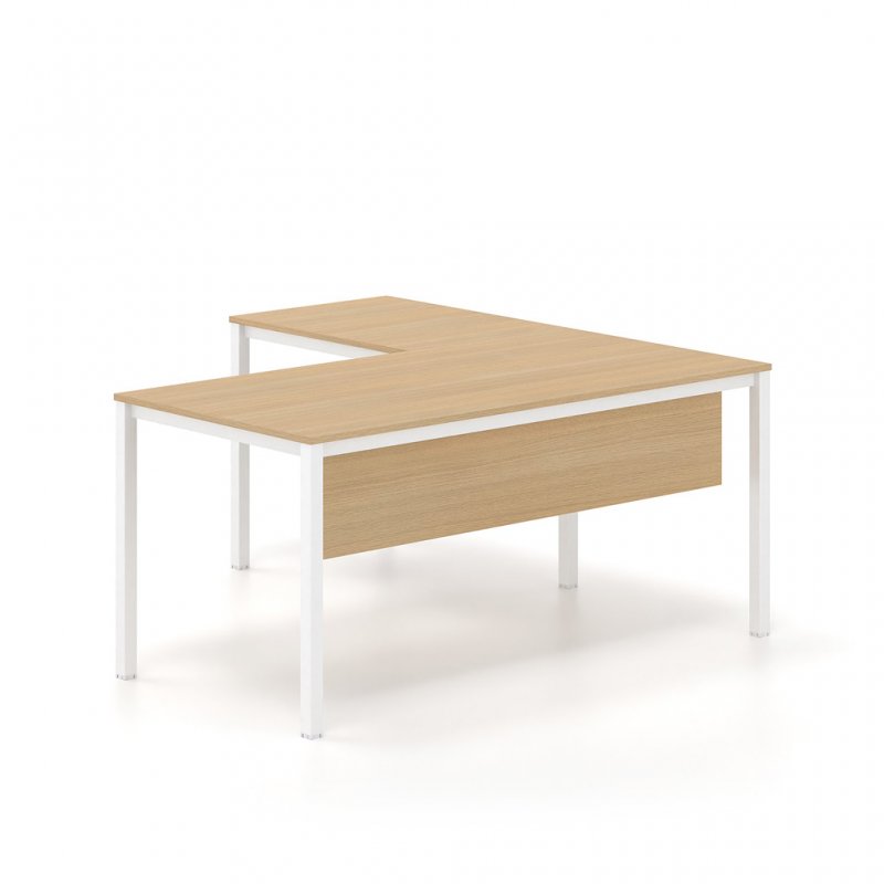 Γραφείο εργασίας Dromeas σειράς Tetra με μετώπη και προέκταση